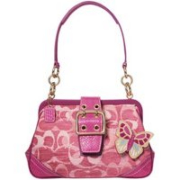 Coach Sig. Embossed Butterfly Chenille Python Bag - Picture 1 of 8